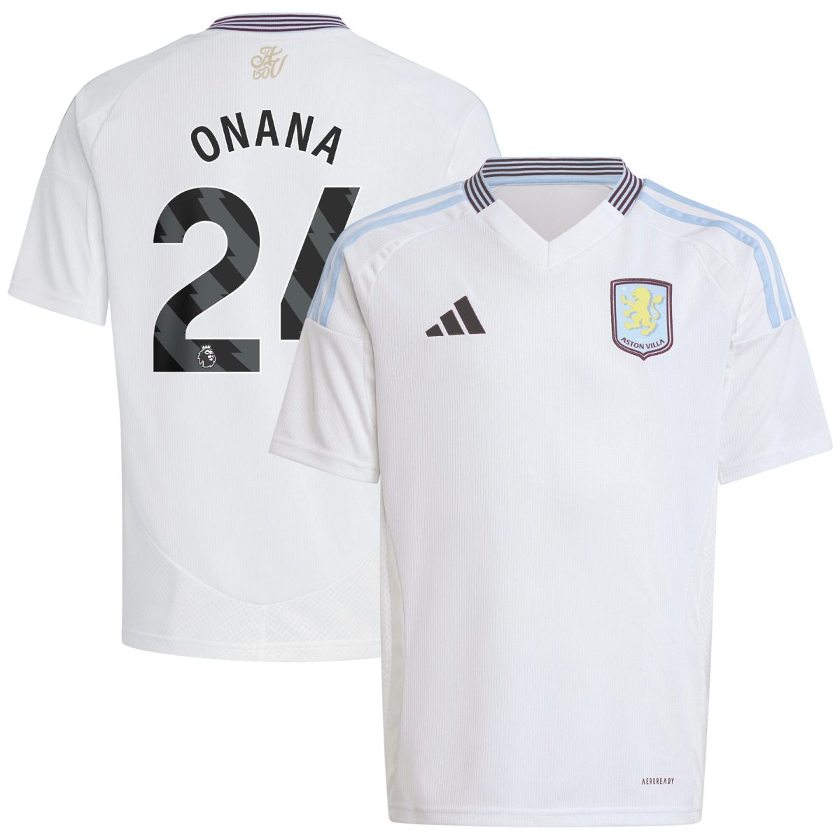 aston villa adidas away shirt 2024-25 – kids with onana 24 printing Collection - Official Aston Villa Kits