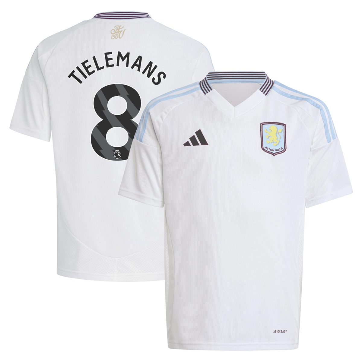 aston villa adidas away shirt 2024-25 – kids with tielemans 8 printing Collection - Official Aston Villa Kits