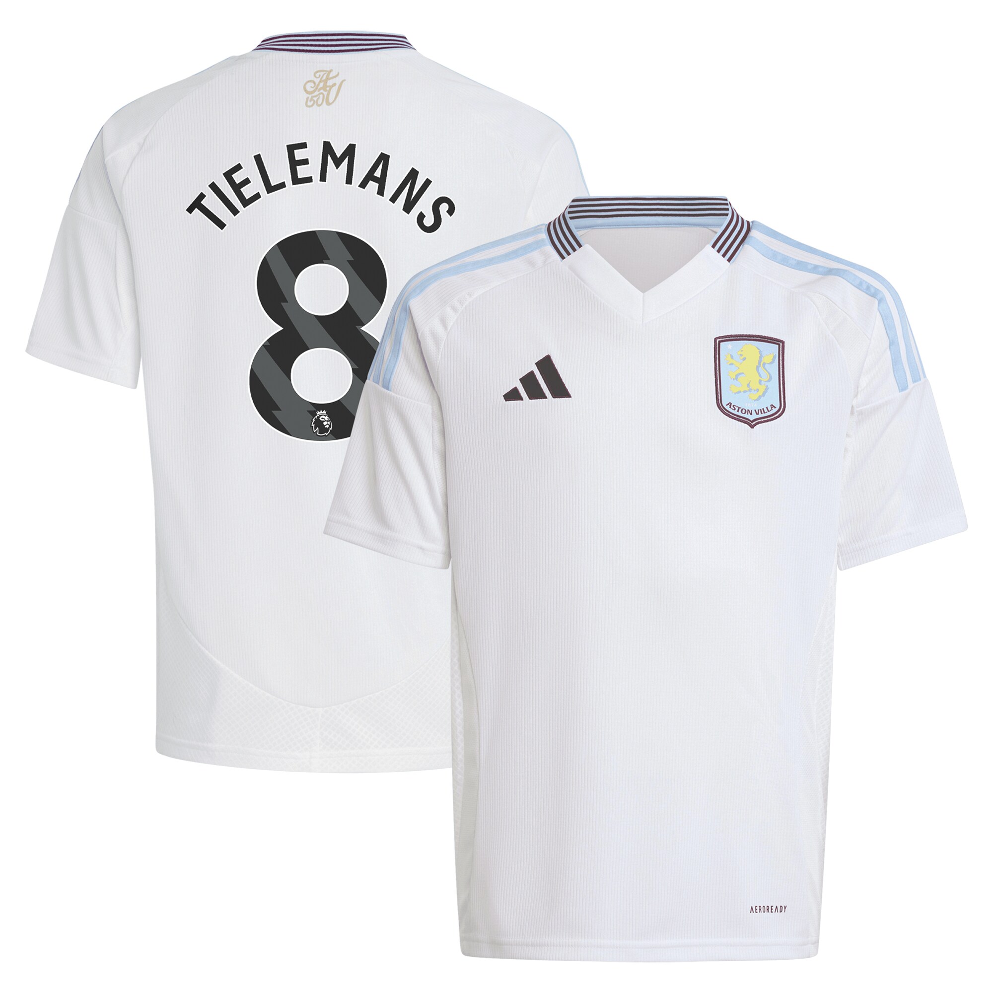 aston villa adidas away shirt 2024-25 – kids with tielemans 8 printing Collection - Official Aston Villa Kits