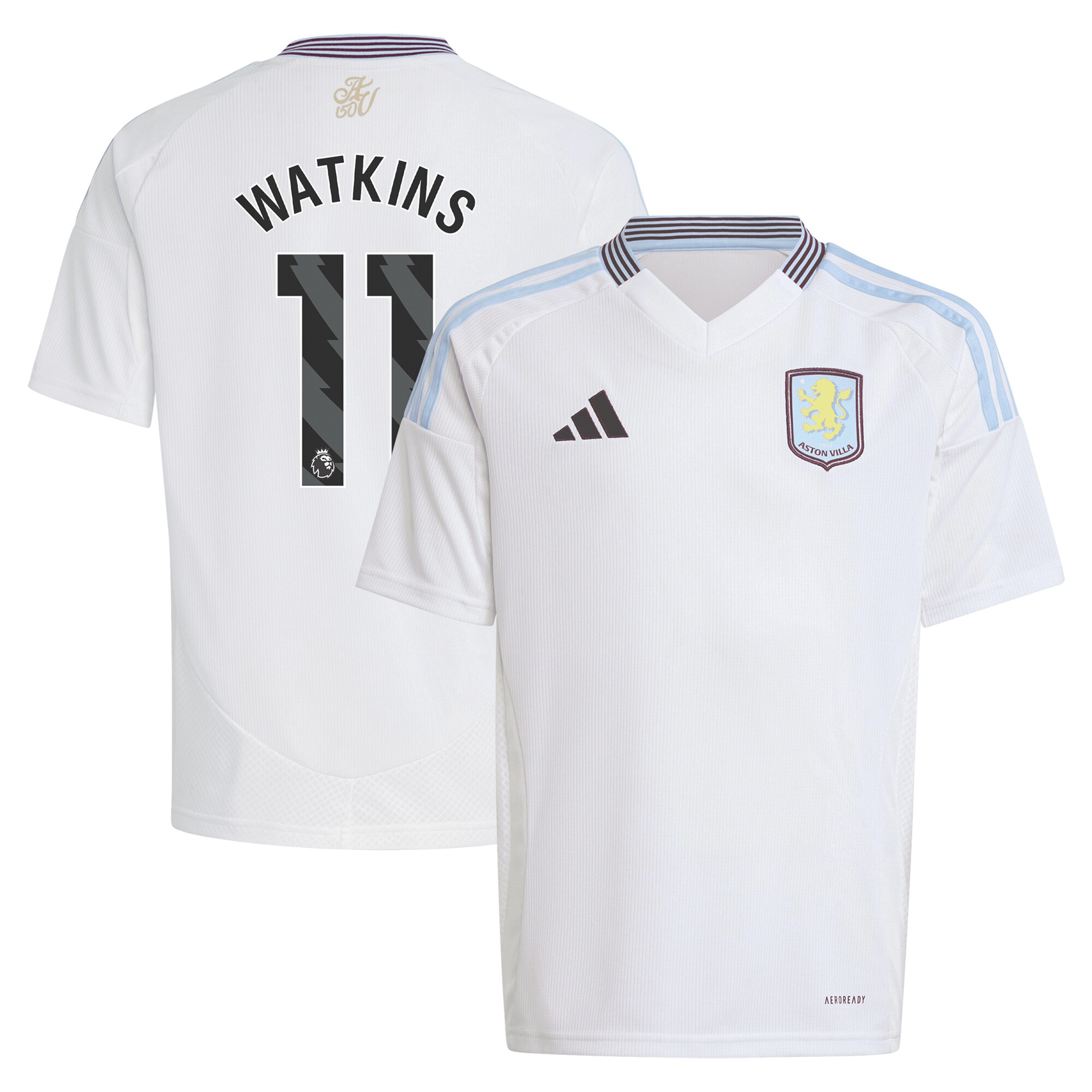 aston villa adidas away shirt 2024-25 – kids with watkins 11 printing Collection - Official Aston Villa Kits