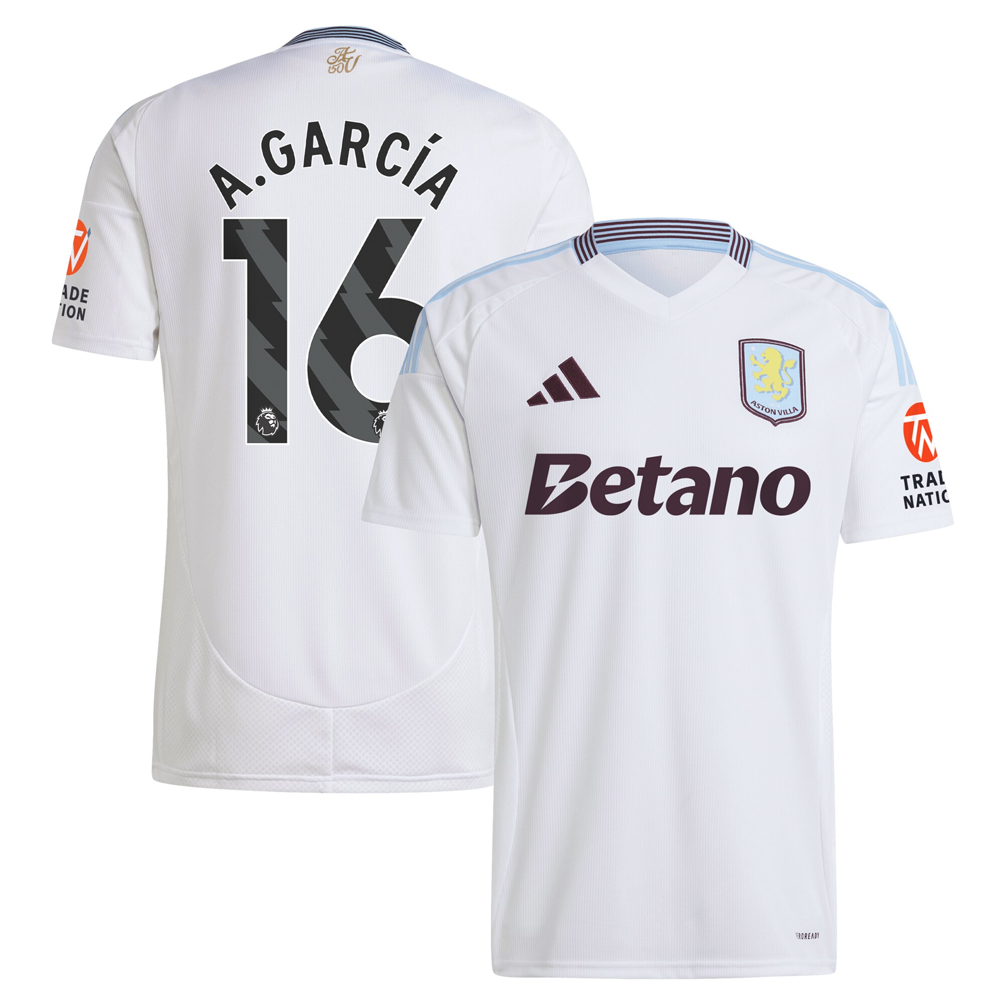 aston villa adidas away shirt 2024-25 with a.garcía 16 printing Collection - Official Aston Villa Kits