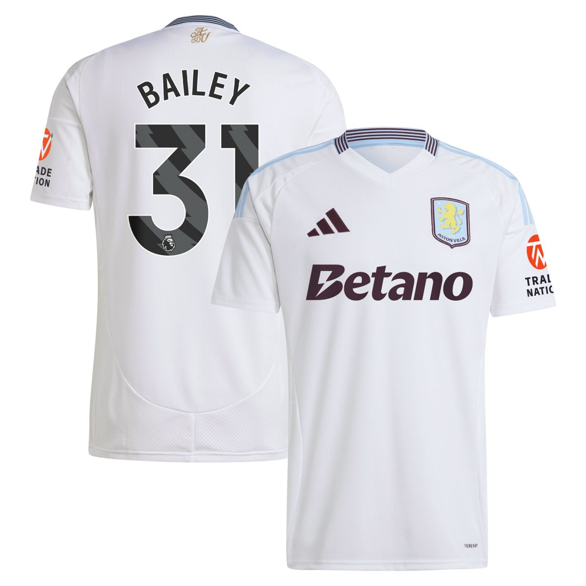 aston villa adidas away shirt 2024-25 with bailey 31 printing Collection - Official Aston Villa Kits