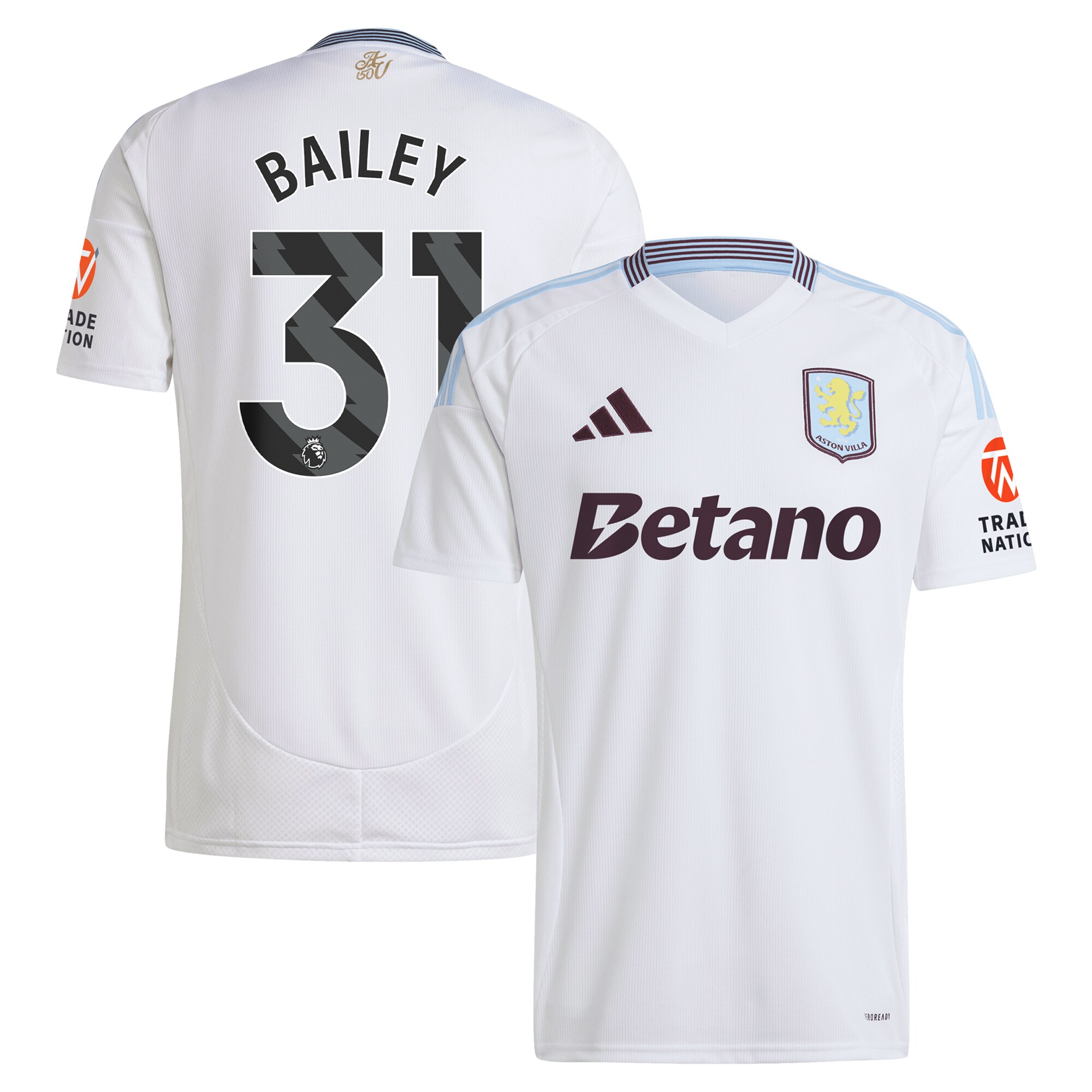 aston villa adidas away shirt 2024-25 with bailey 31 printing Collection - Official Aston Villa Kits