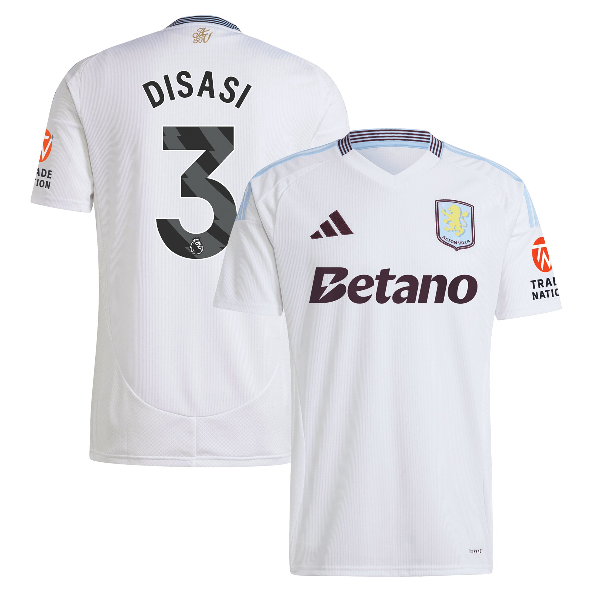 aston villa adidas away shirt 2024-25 with disasi 3 printing Collection - Official Aston Villa Kits