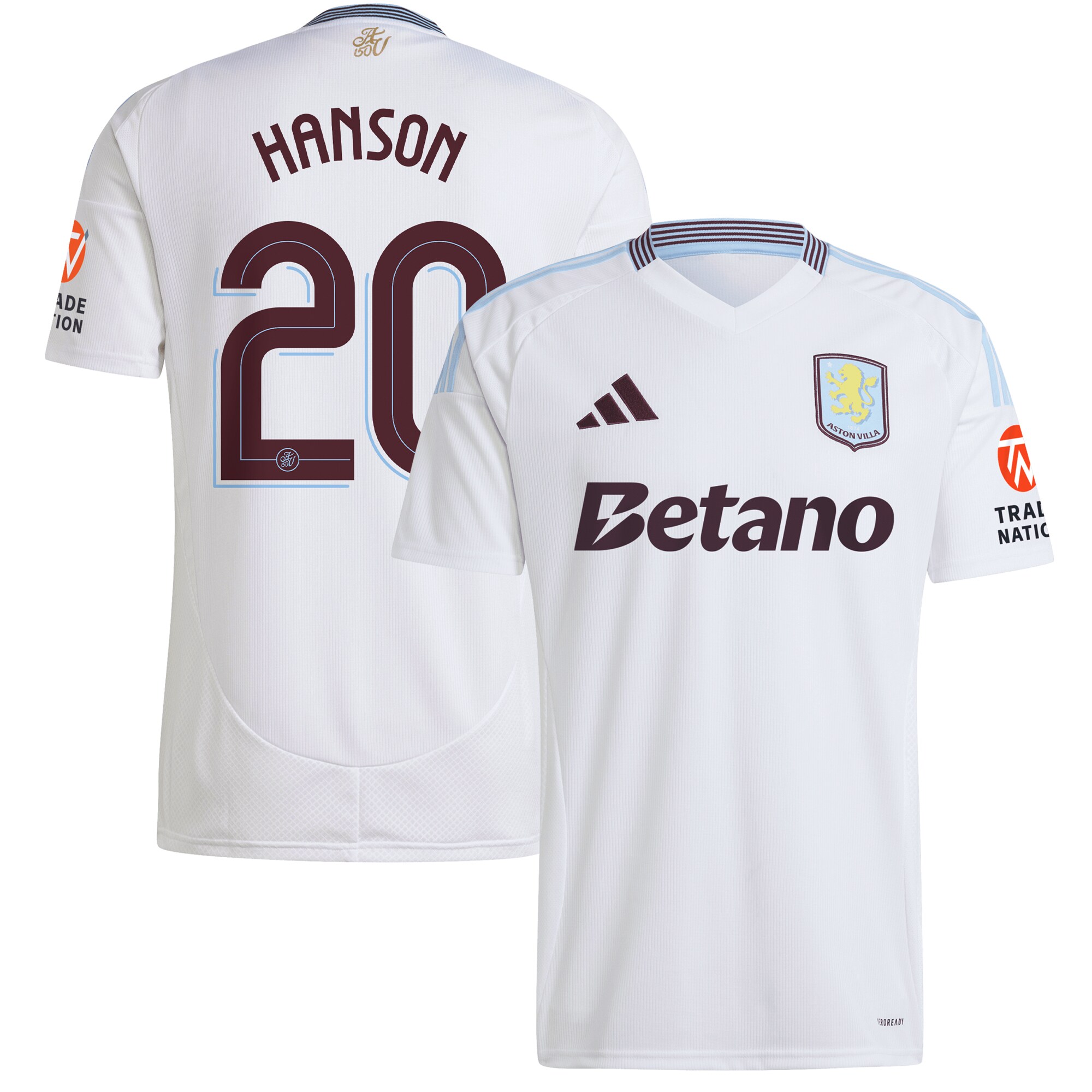 aston villa adidas away shirt 2024-25 with hanson 20 cup printing Collection - Official Aston Villa Kits