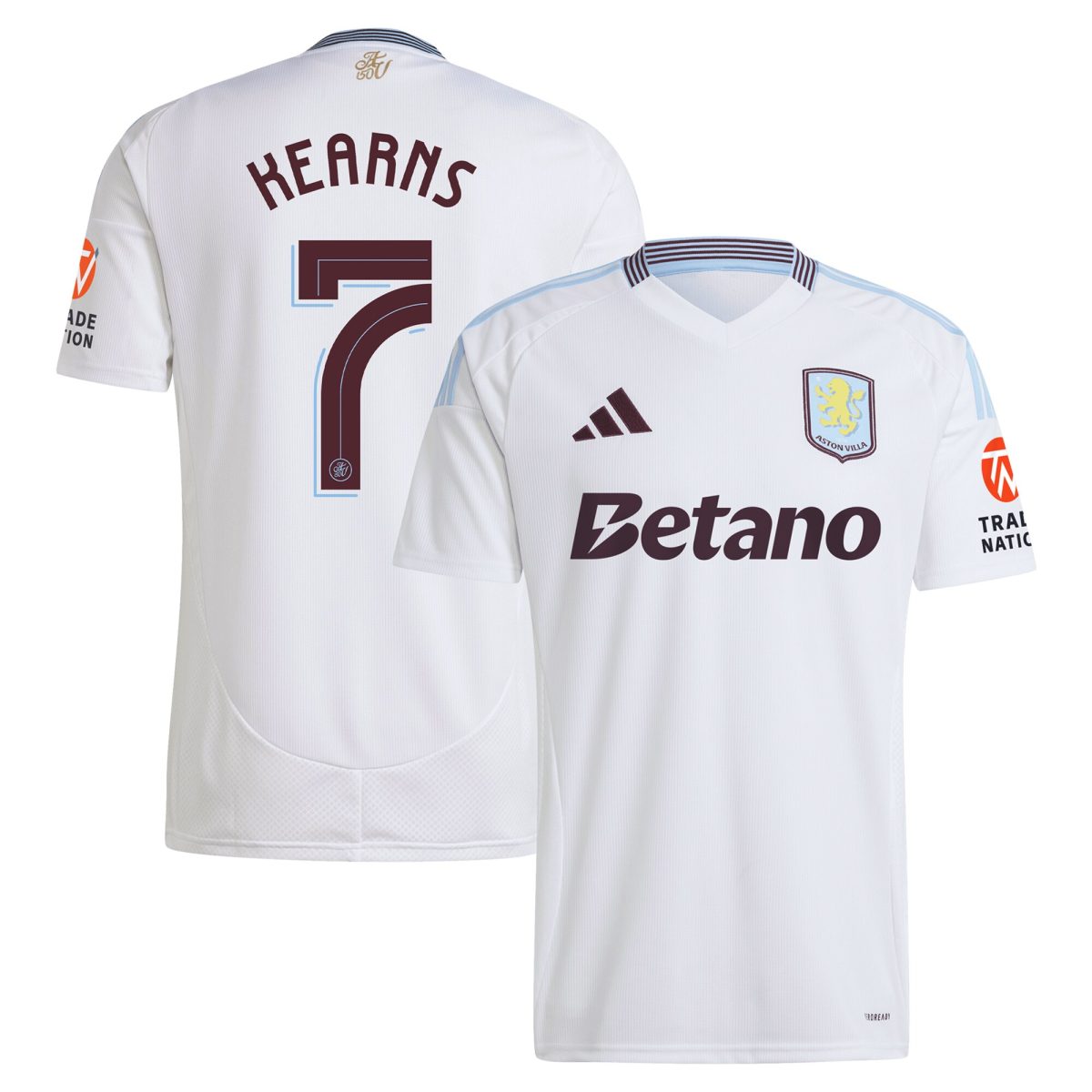 aston villa adidas away shirt 2024-25 with kearns 7 cup printing Collection - Official Aston Villa Kits