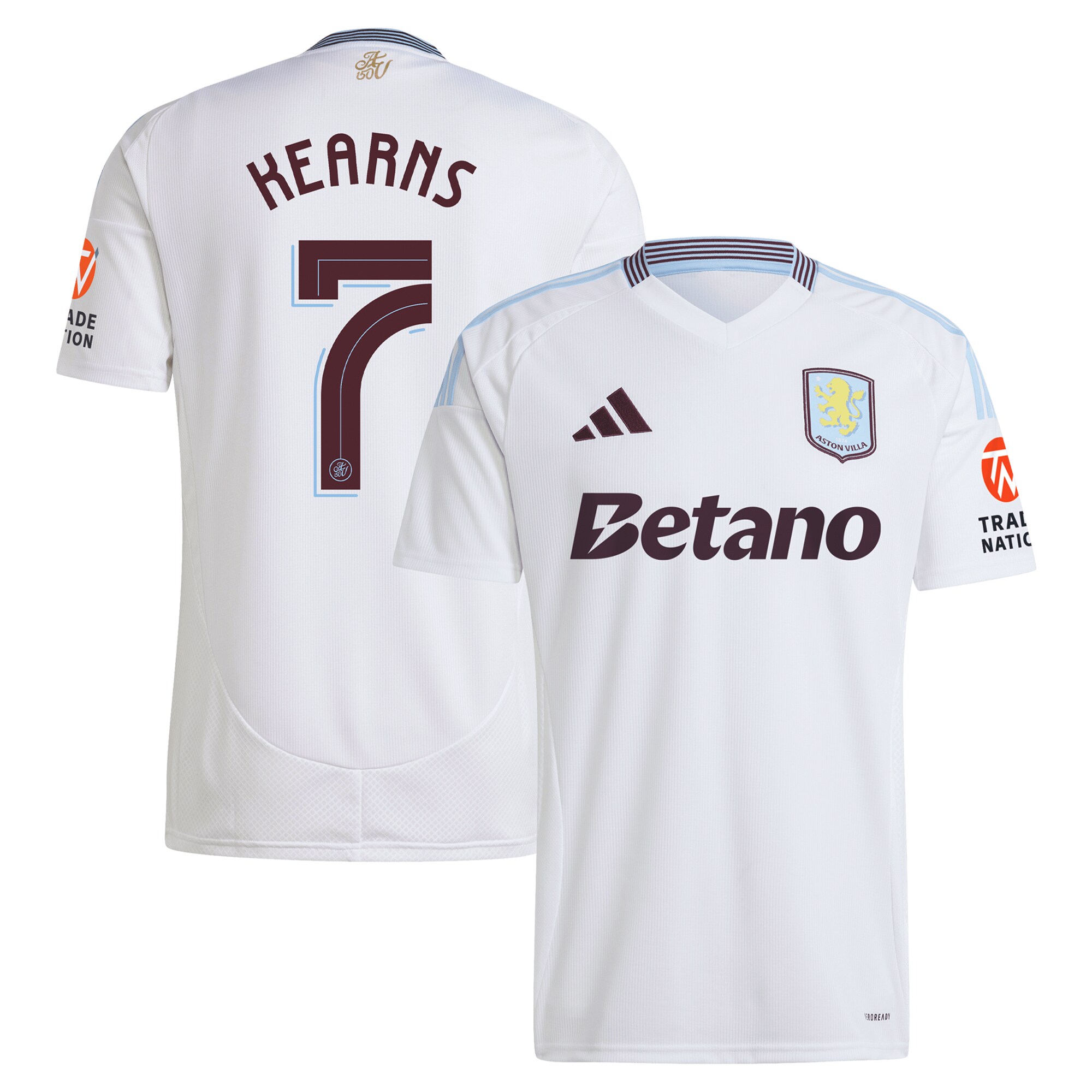 aston villa adidas away shirt 2024-25 with kearns 7 cup printing Collection - Official Aston Villa Kits