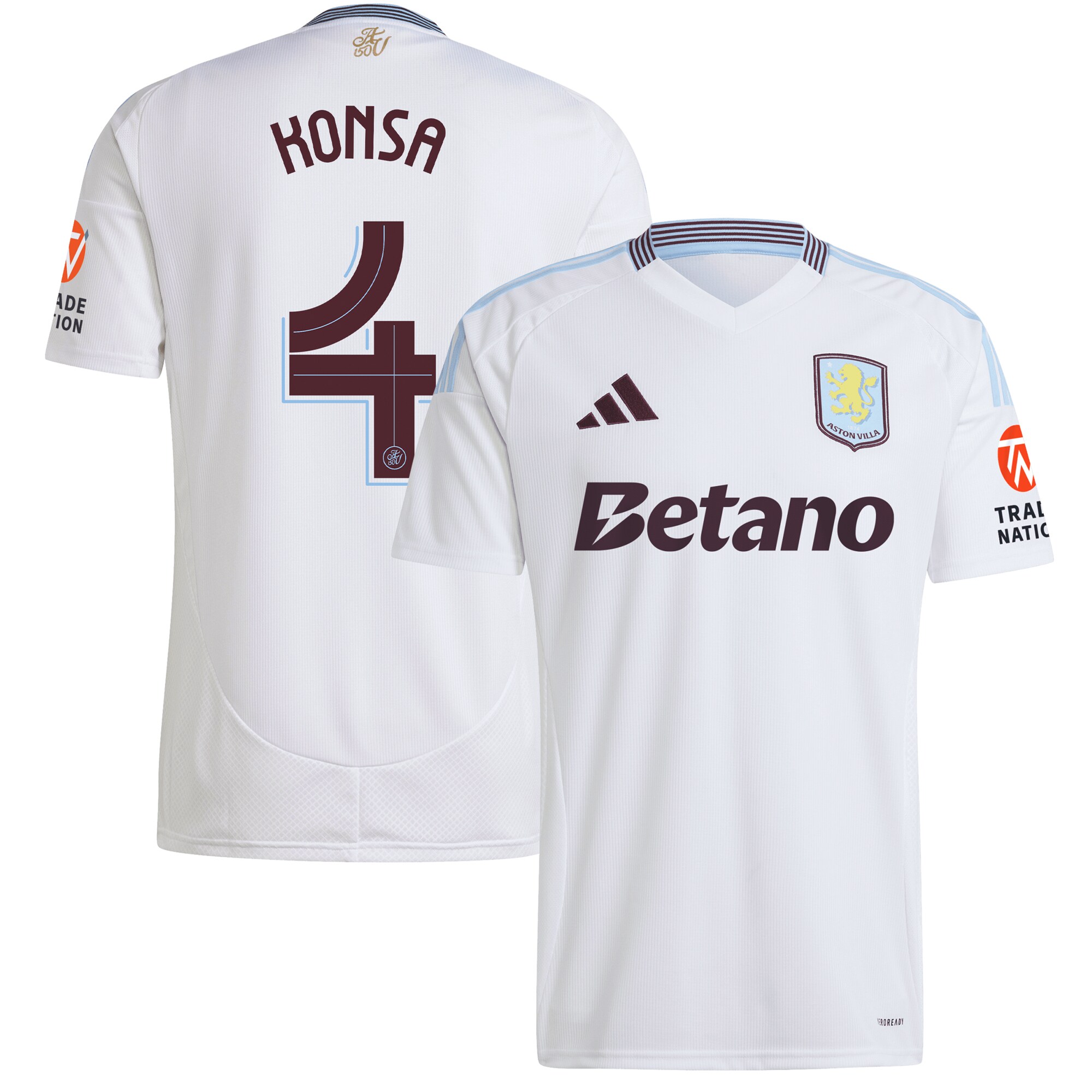 aston villa adidas away shirt 2024-25 with konsa 4 cup printing Collection - Official Aston Villa Kits
