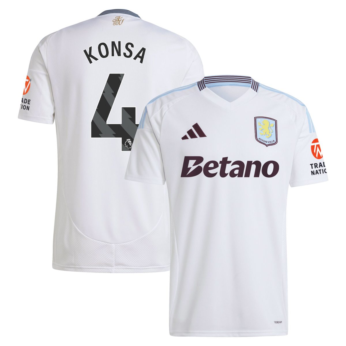 aston villa adidas away shirt 2024-25 with konsa 4 printing Collection - Official Aston Villa Kits