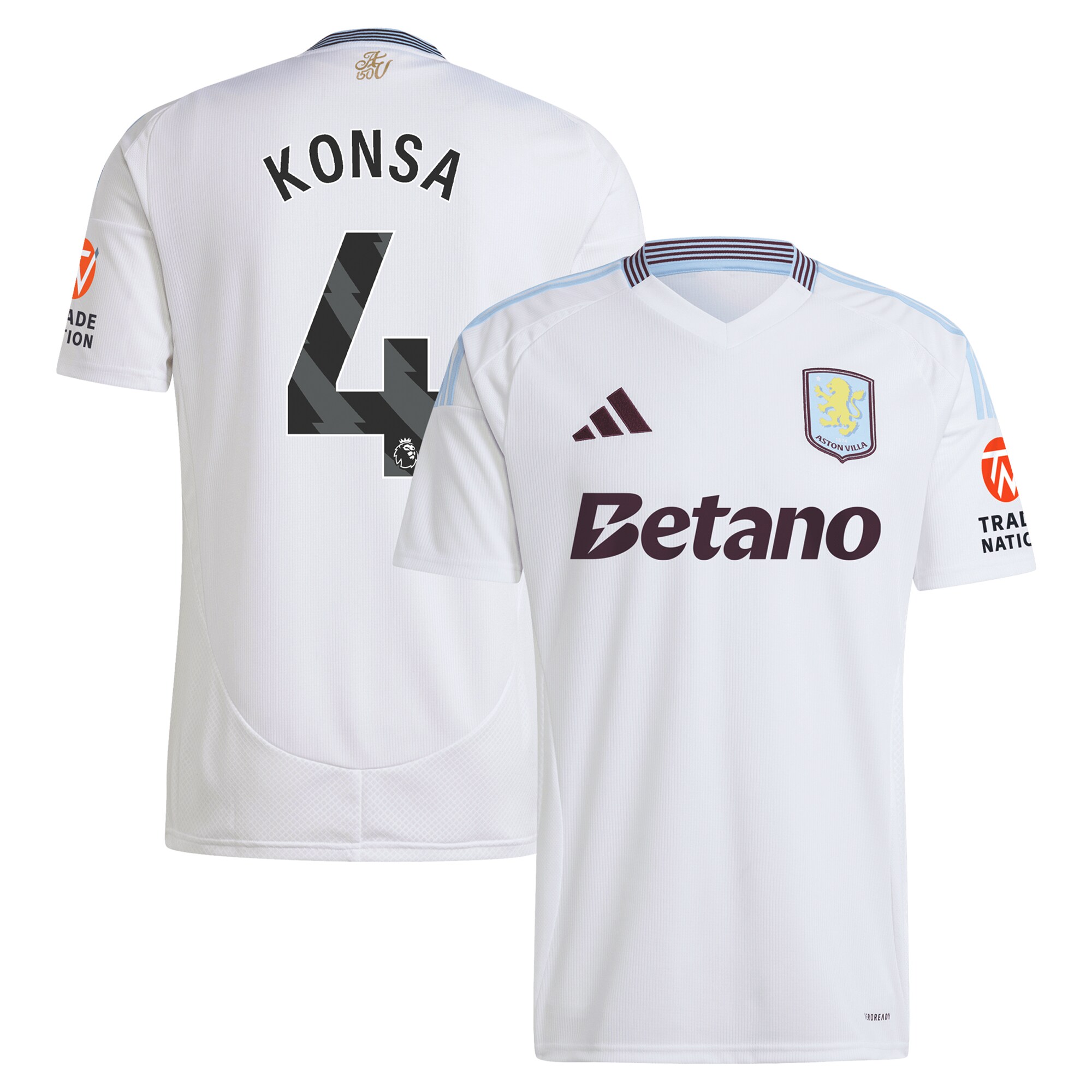 aston villa adidas away shirt 2024-25 with konsa 4 printing Collection - Official Aston Villa Kits