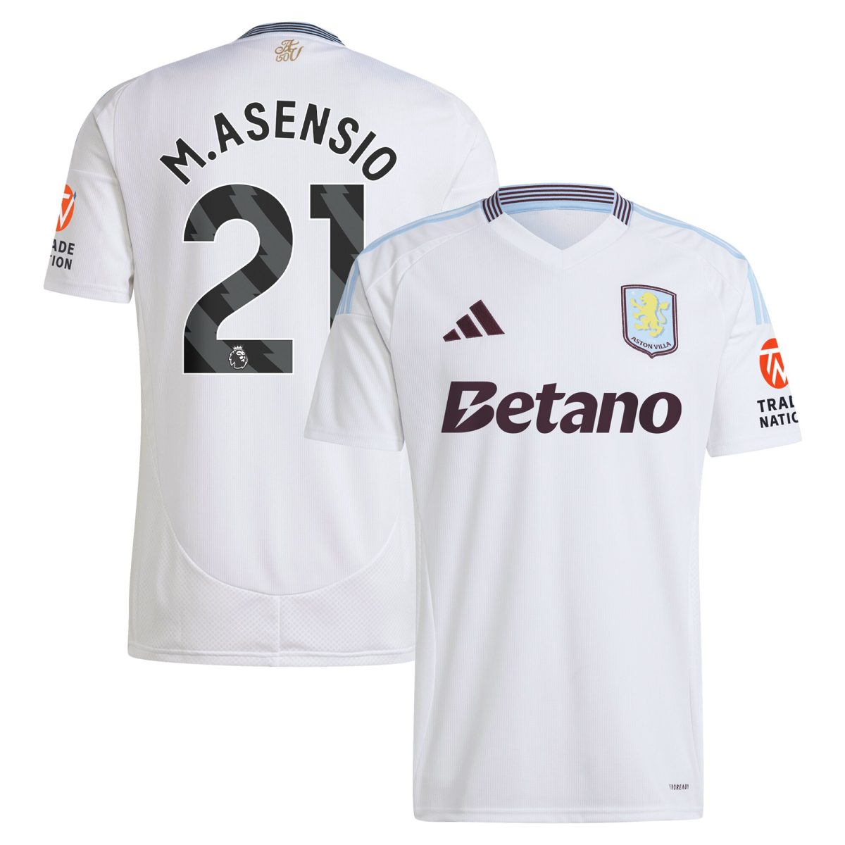 aston villa adidas away shirt 2024-25 with m.asensio 21 printing Collection - Official Aston Villa Kits