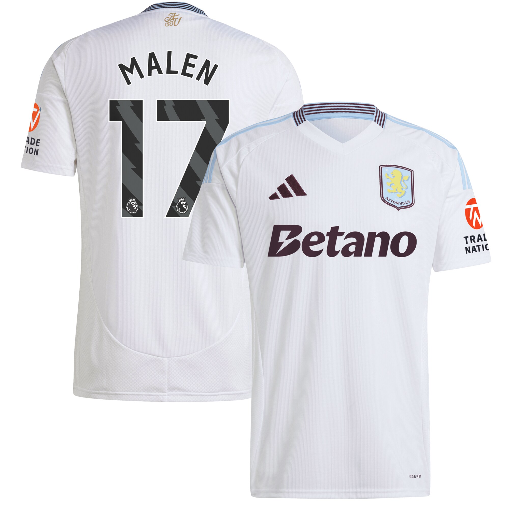 aston villa adidas away shirt 2024-25 with malen 17 printing Collection - Official Aston Villa Kits