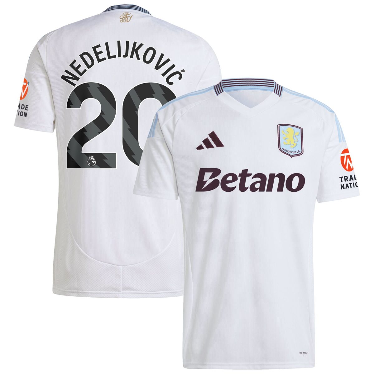 aston villa adidas away shirt 2024-25 with nedeljković 20 printing Collection - Official Aston Villa Kits