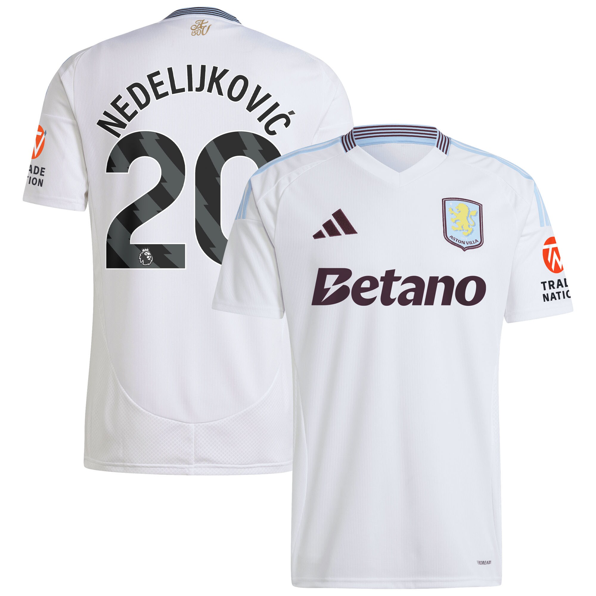 aston villa adidas away shirt 2024-25 with nedeljković 20 printing Collection - Official Aston Villa Kits