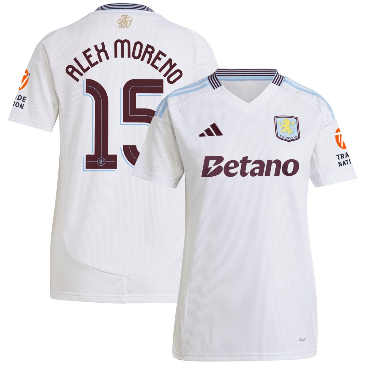 aston villa adidas away shirt 2024-25 – womens with alex moreno 15 cup printing Collection - Official Aston Villa Kits