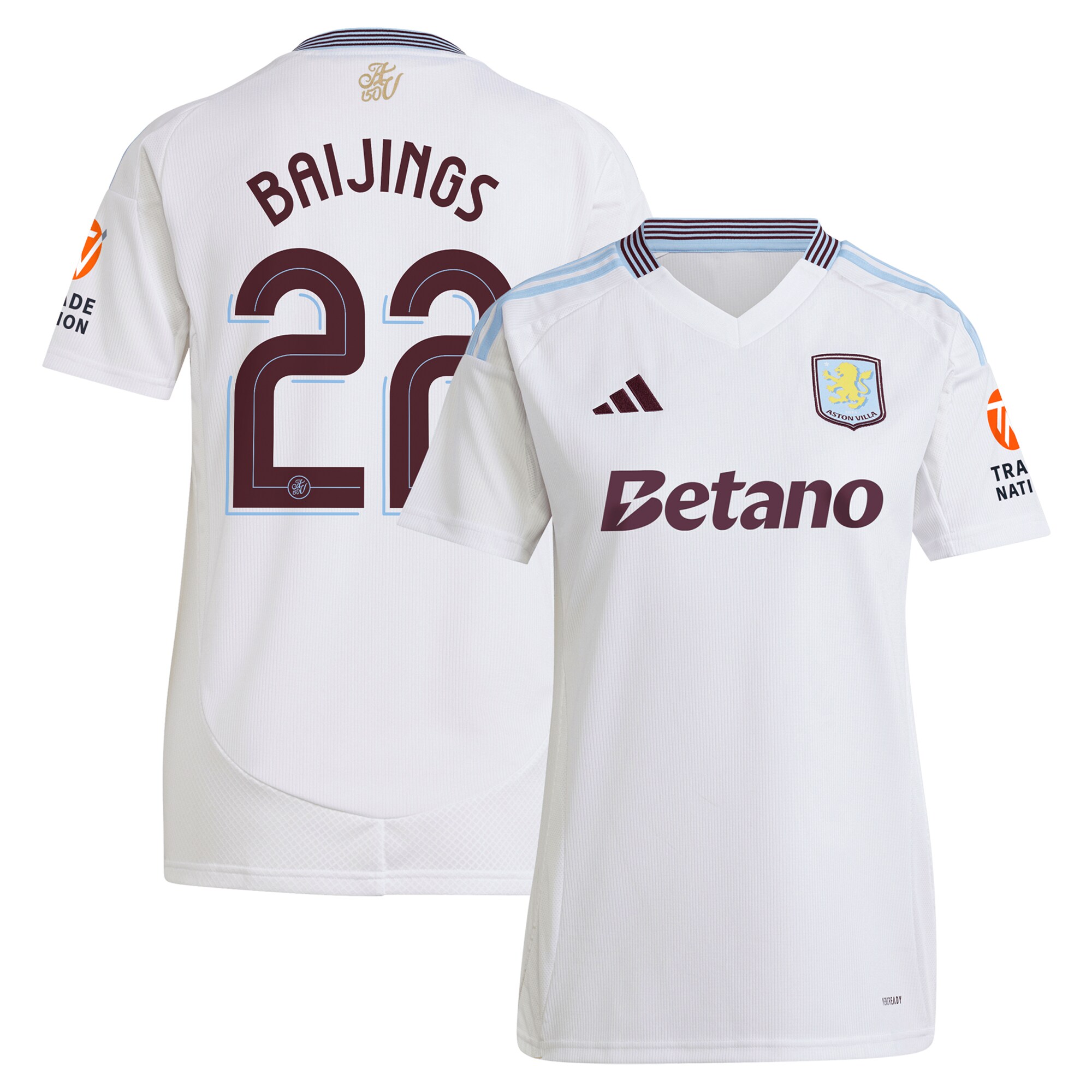 aston villa adidas away shirt 2024-25 – womens with baijings 22 cup printing Collection - Official Aston Villa Kits