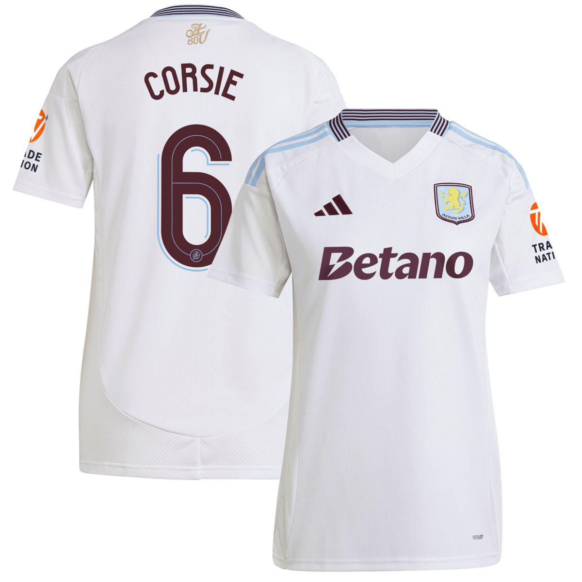 aston villa adidas away shirt 2024-25 – womens with corsie 6 cup printing Collection - Official Aston Villa Kits