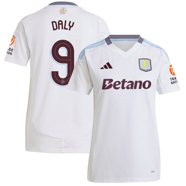 aston villa adidas away shirt 2024-25 – womens with daly 9 cup printing Collection - Official Aston Villa Kits