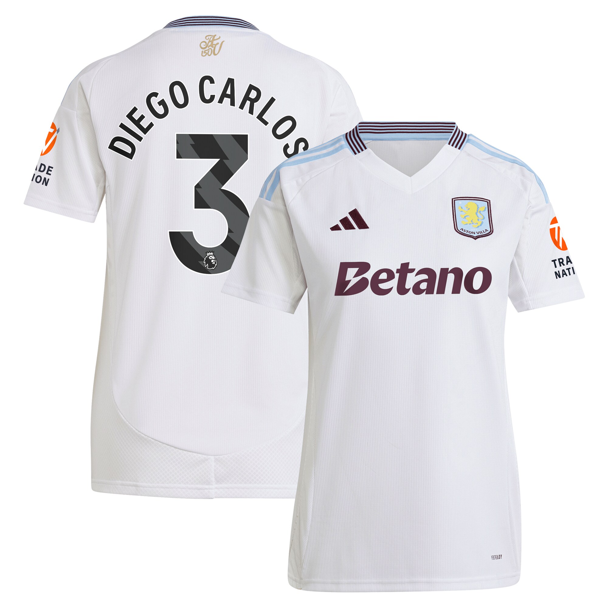 aston villa adidas away shirt 2024-25 – womens with diego carlos 3 printing Collection - Official Aston Villa Kits