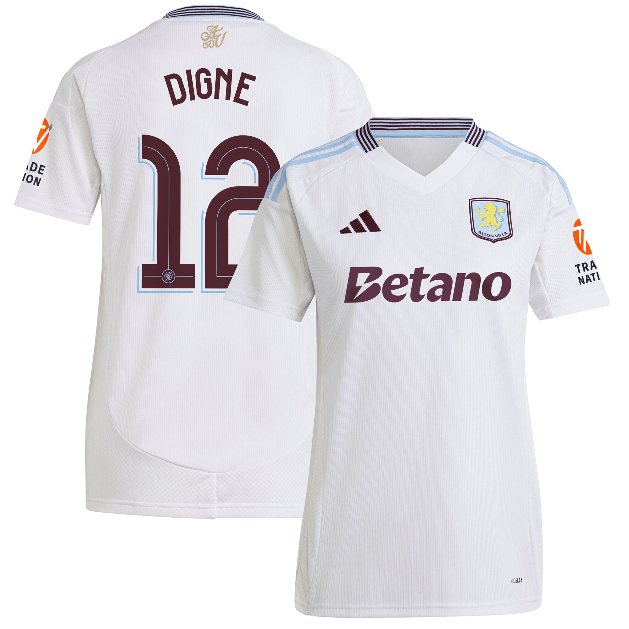 aston villa adidas away shirt 2024-25 – womens with digne 12 cup printing Collection - Official Aston Villa Kits