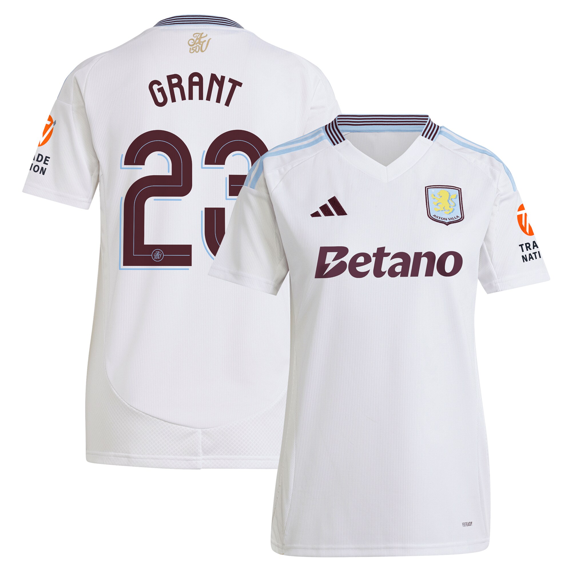 aston villa adidas away shirt 2024-25 – womens with grant 23 cup printing Collection - Official Aston Villa Kits