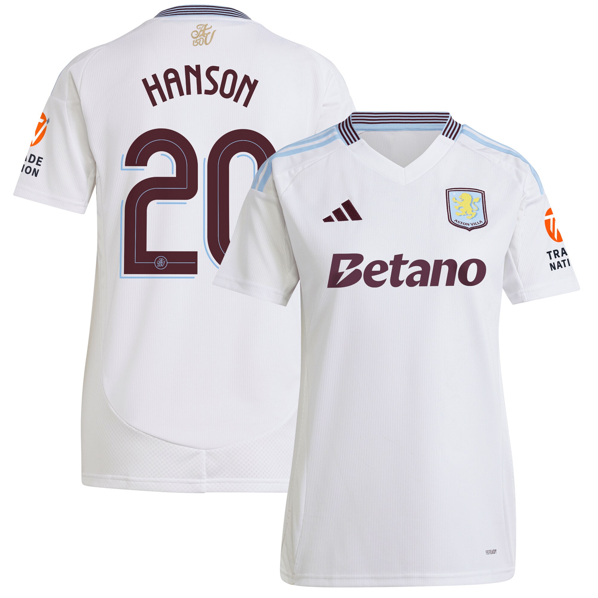 aston villa adidas away shirt 2024-25 – womens with hanson 20 cup printing Collection - Official Aston Villa Kits