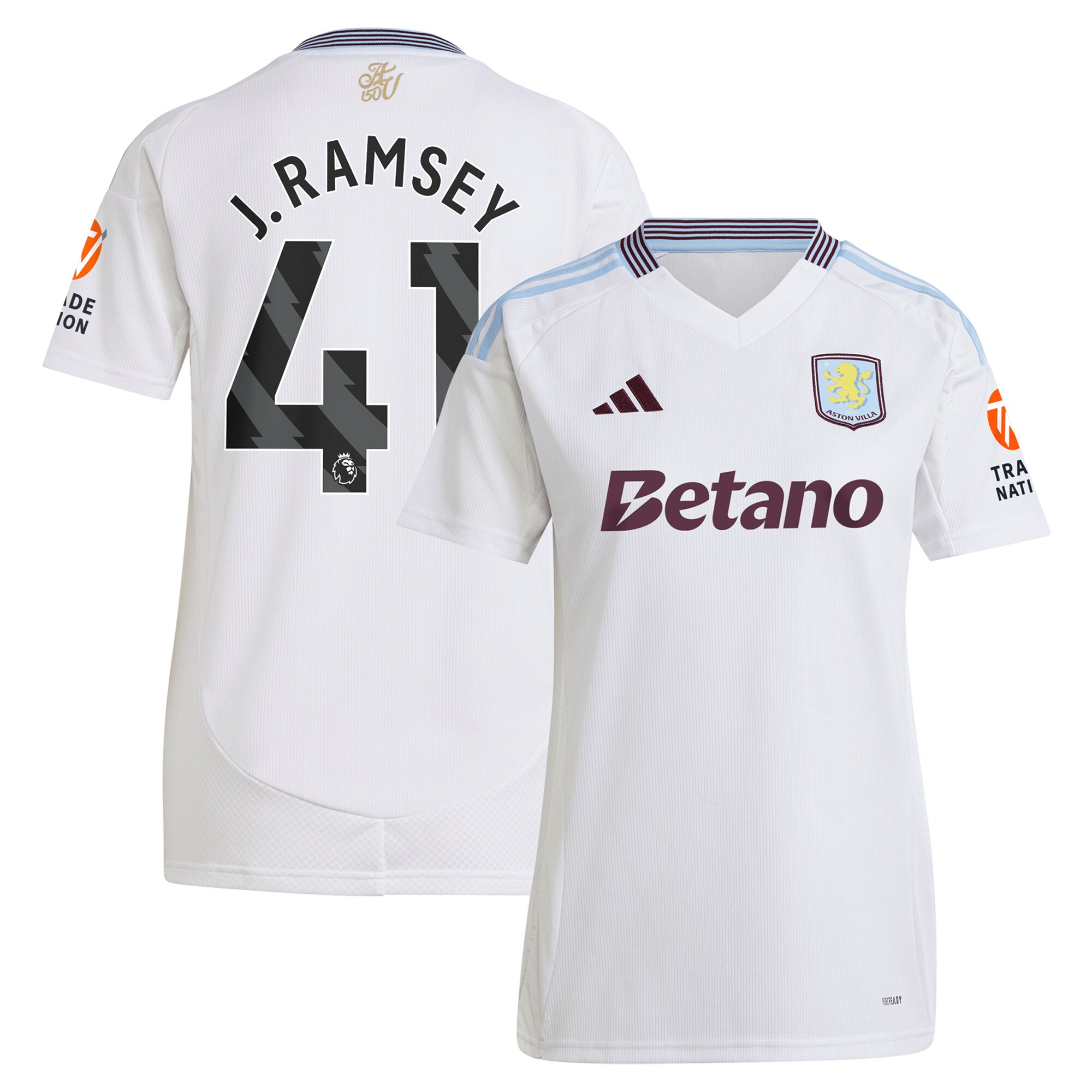 aston villa adidas away shirt 2024-25 – womens with j. ramsey 41 printing Collection - Official Aston Villa Kits