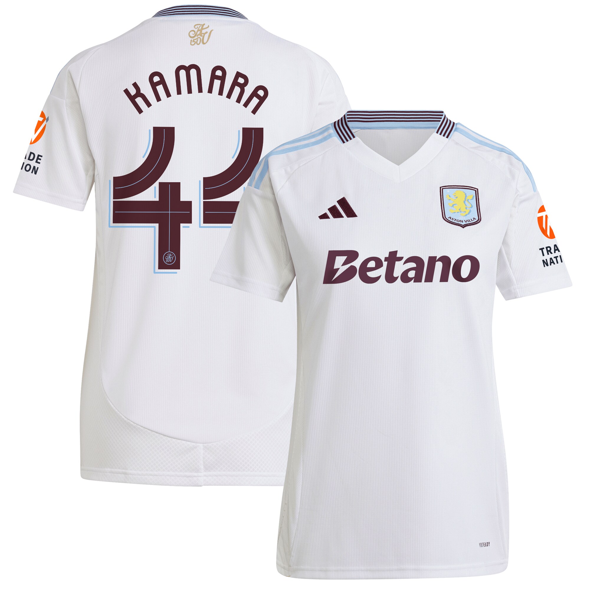 aston villa adidas away shirt 2024-25 – womens with kamara 44 cup printing Collection - Official Aston Villa Kits