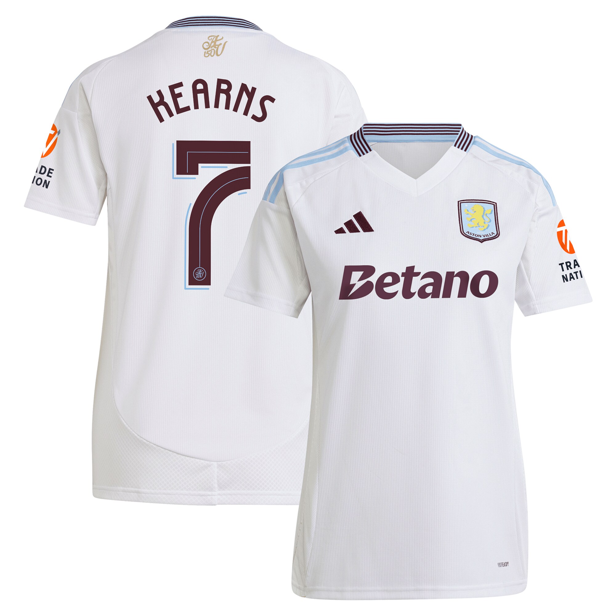 aston villa adidas away shirt 2024-25 – womens with kearns 7 cup printing Collection - Official Aston Villa Kits