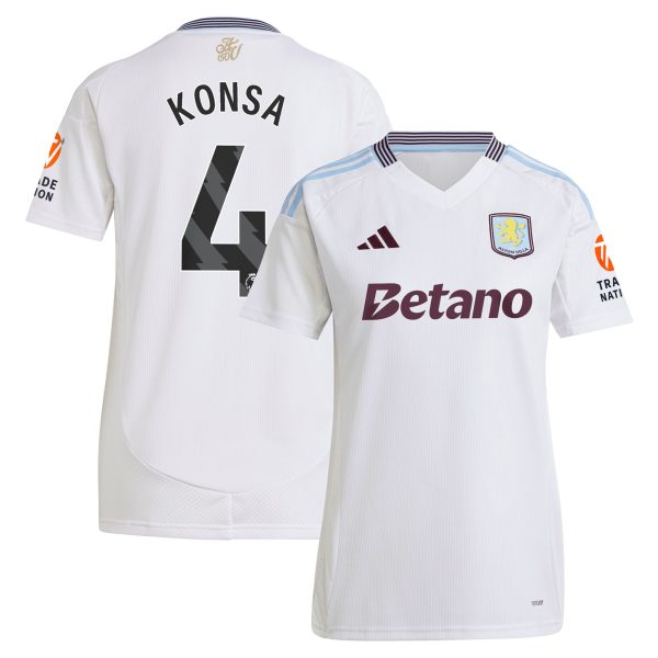 aston villa adidas away shirt 2024-25 – womens with konsa 4 printing Collection - Official Aston Villa Kits