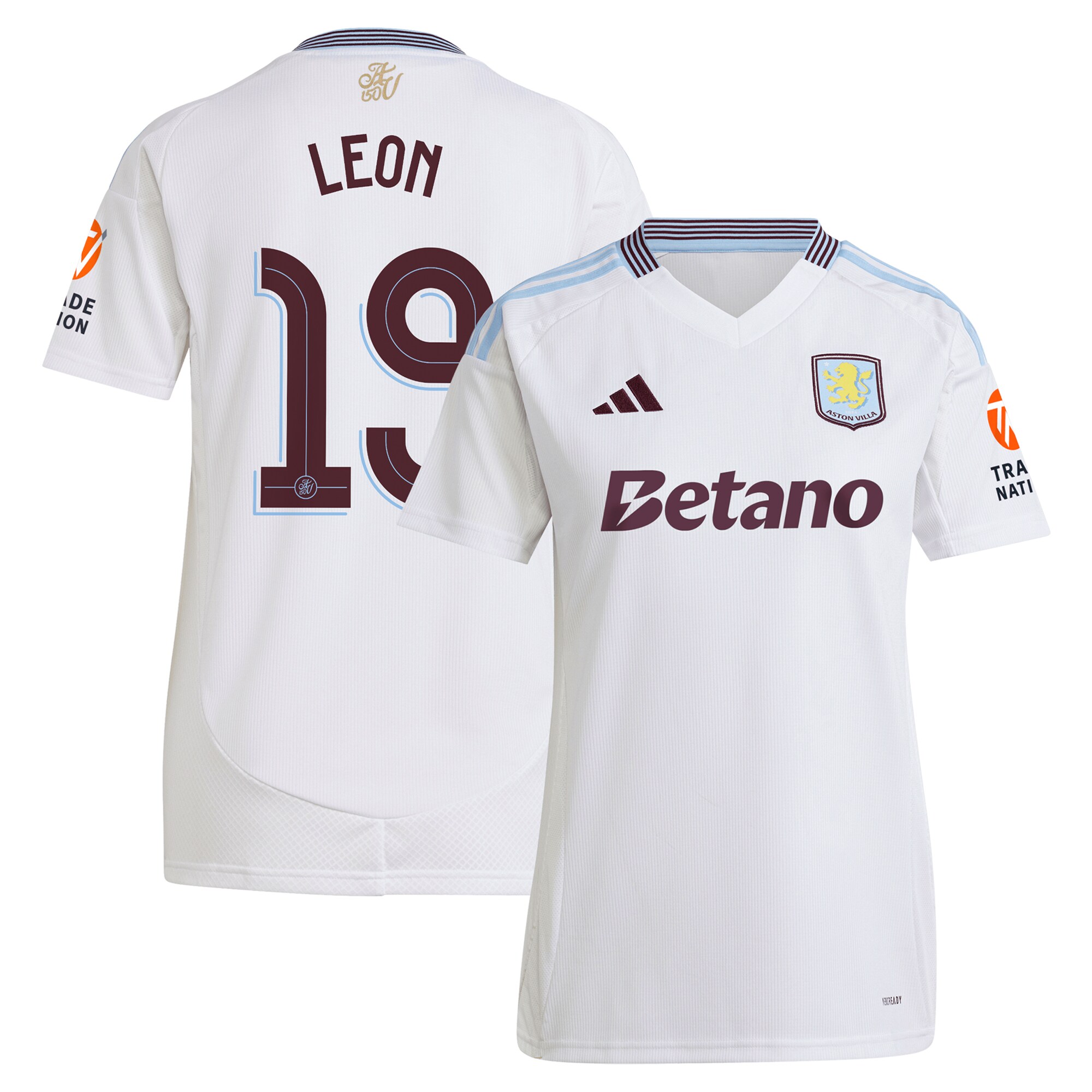 aston villa adidas away shirt 2024-25 – womens with leon 19 cup printing Collection - Official Aston Villa Kits