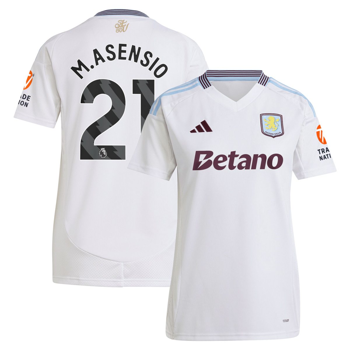 aston villa adidas away shirt 2024-25 – womens with m.asensio 21 printing Collection - Official Aston Villa Kits