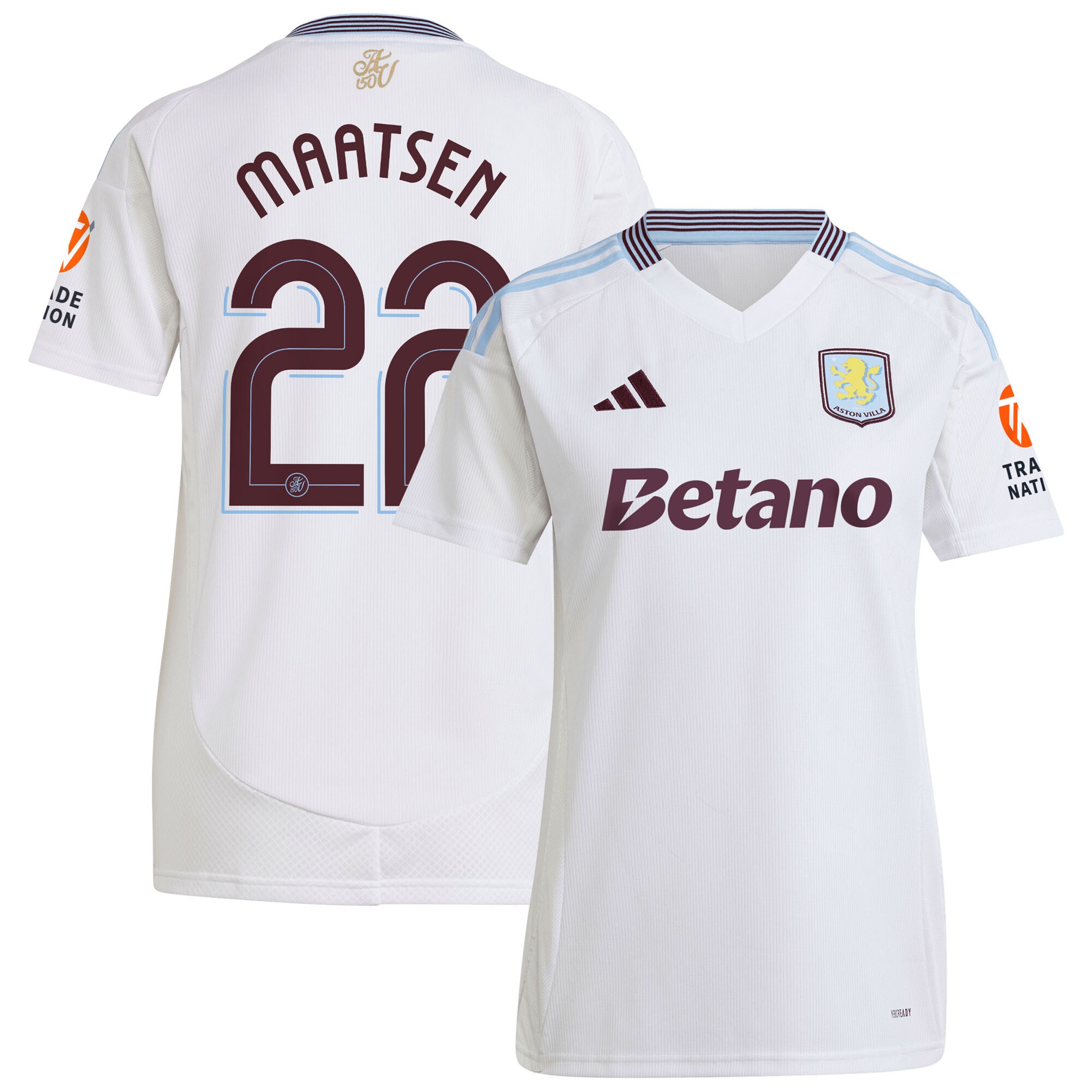 aston villa adidas away shirt 2024-25 – womens with maatsen 22 cup printing Collection - Official Aston Villa Kits