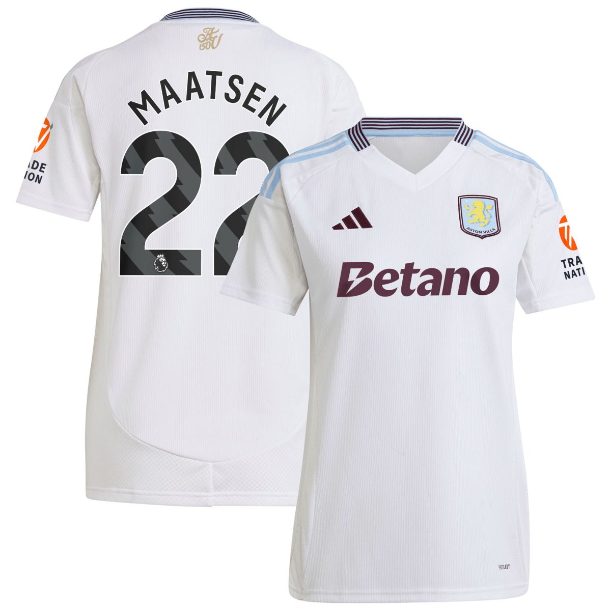 aston villa adidas away shirt 2024-25 – womens with maatsen 22 printing Collection - Official Aston Villa Kits