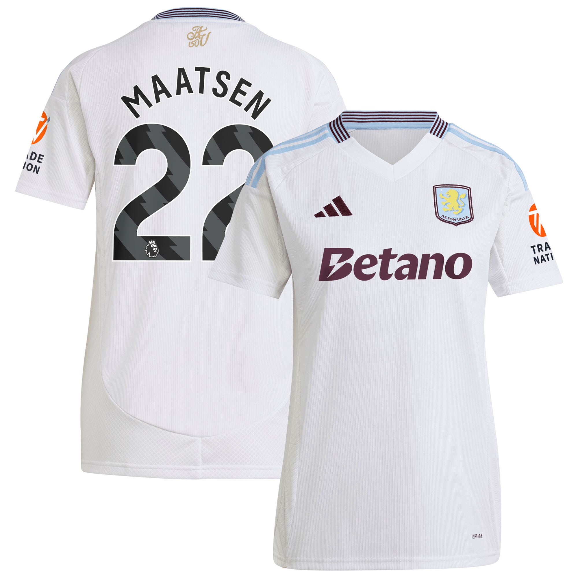 aston villa adidas away shirt 2024-25 – womens with maatsen 22 printing Collection - Official Aston Villa Kits