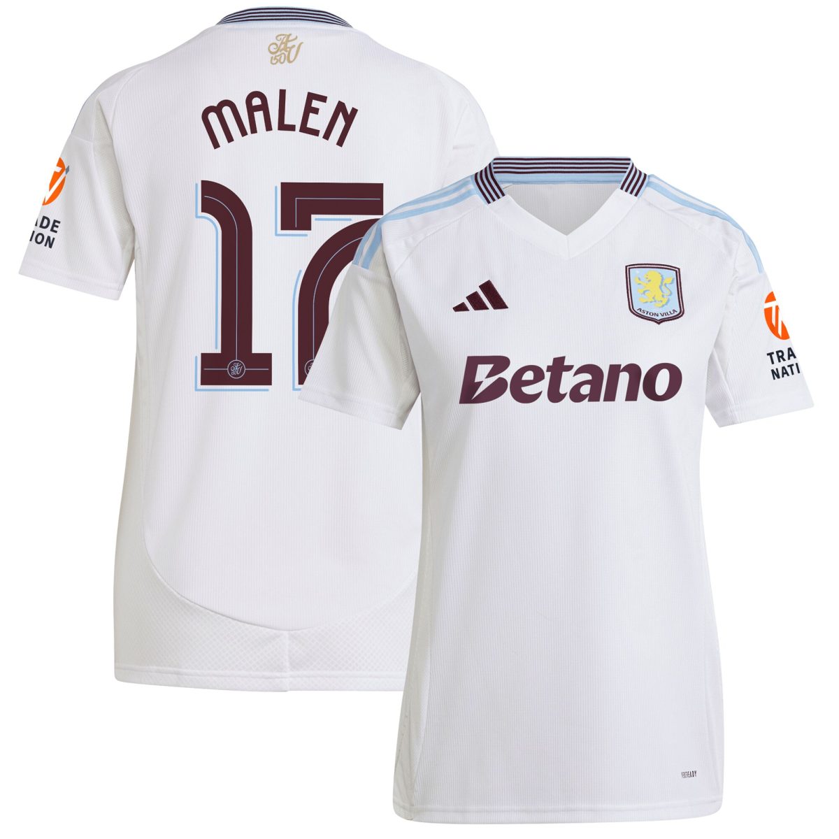 aston villa adidas away shirt 2024-25 – womens with malen 17 cup printing Collection - Official Aston Villa Kits