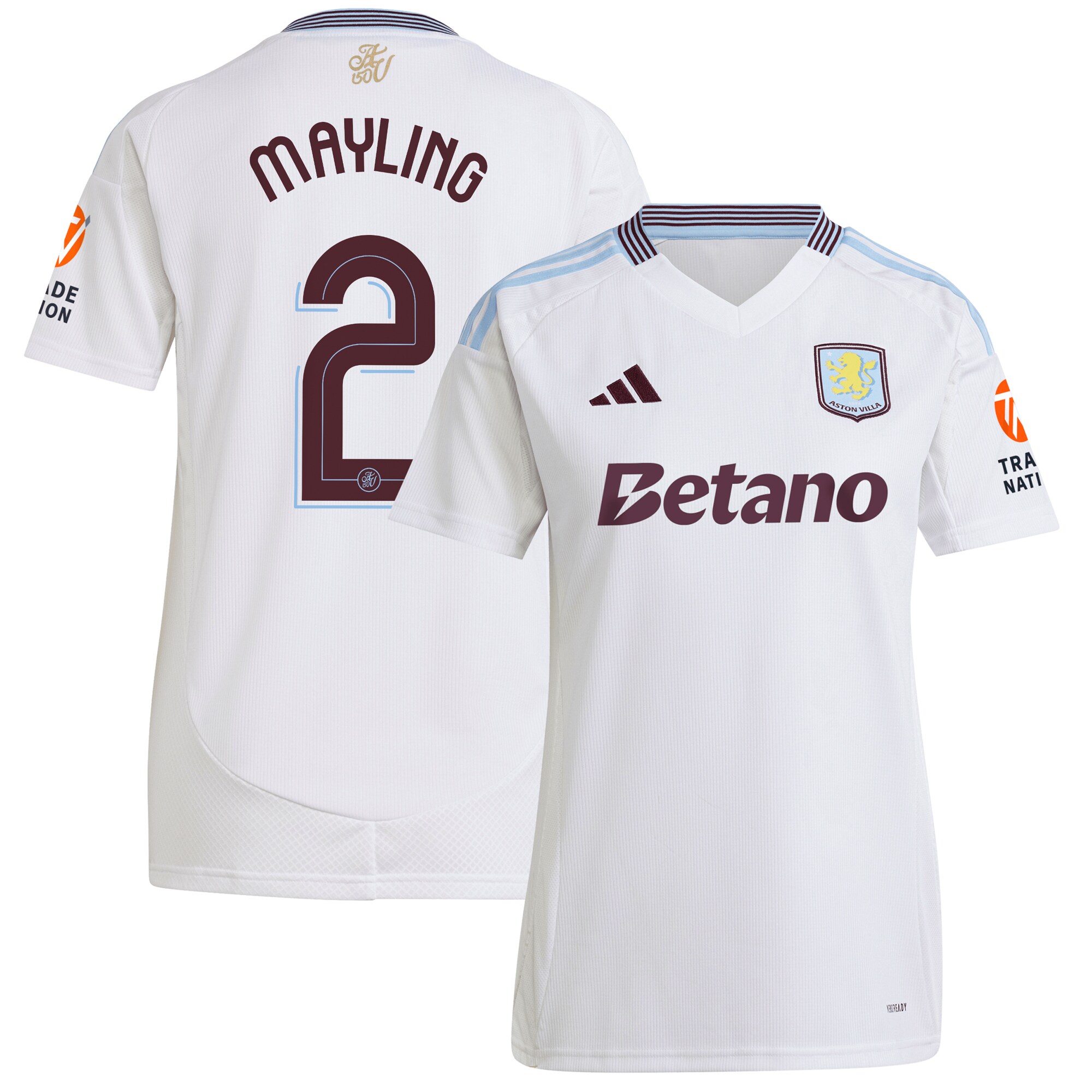 aston villa adidas away shirt 2024-25 – womens with mayling 2 cup printing Collection - Official Aston Villa Kits
