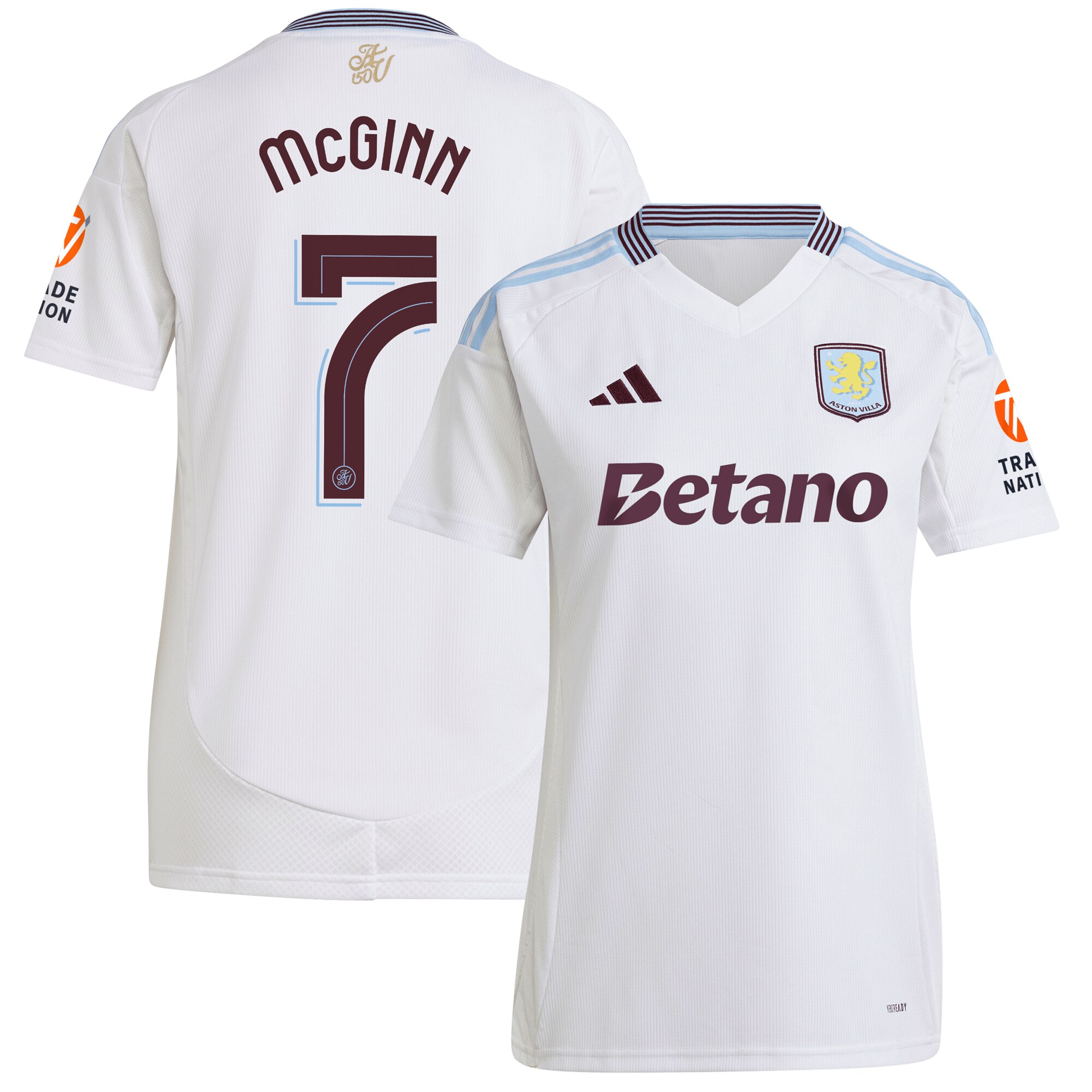 aston villa adidas away shirt 2024-25 – womens with mcginn 7 cup printing Collection - Official Aston Villa Kits