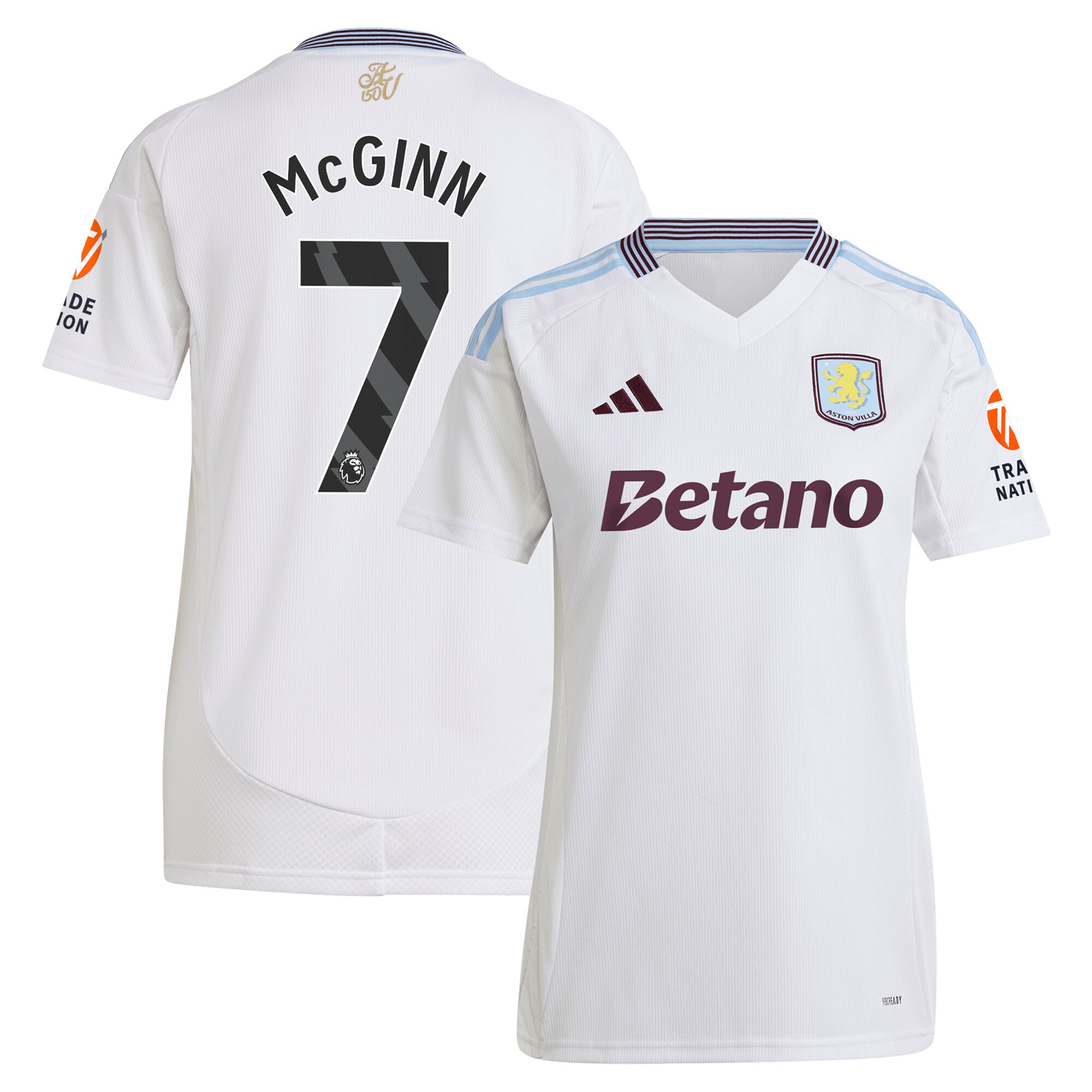 aston villa adidas away shirt 2024-25 – womens with mcginn 7 printing Collection - Official Aston Villa Kits