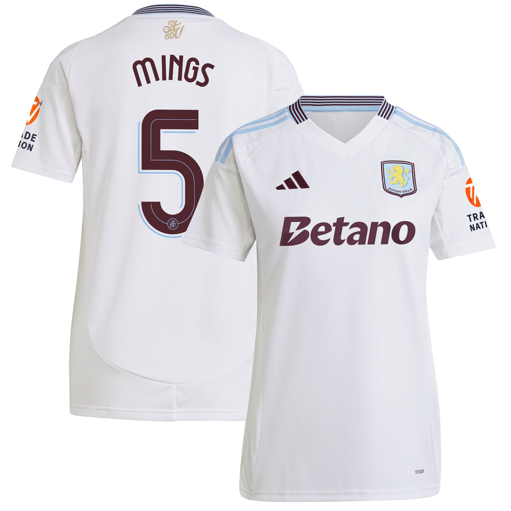 aston villa adidas away shirt 2024-25 – womens with mings 5 cup printing Collection - Official Aston Villa Kits
