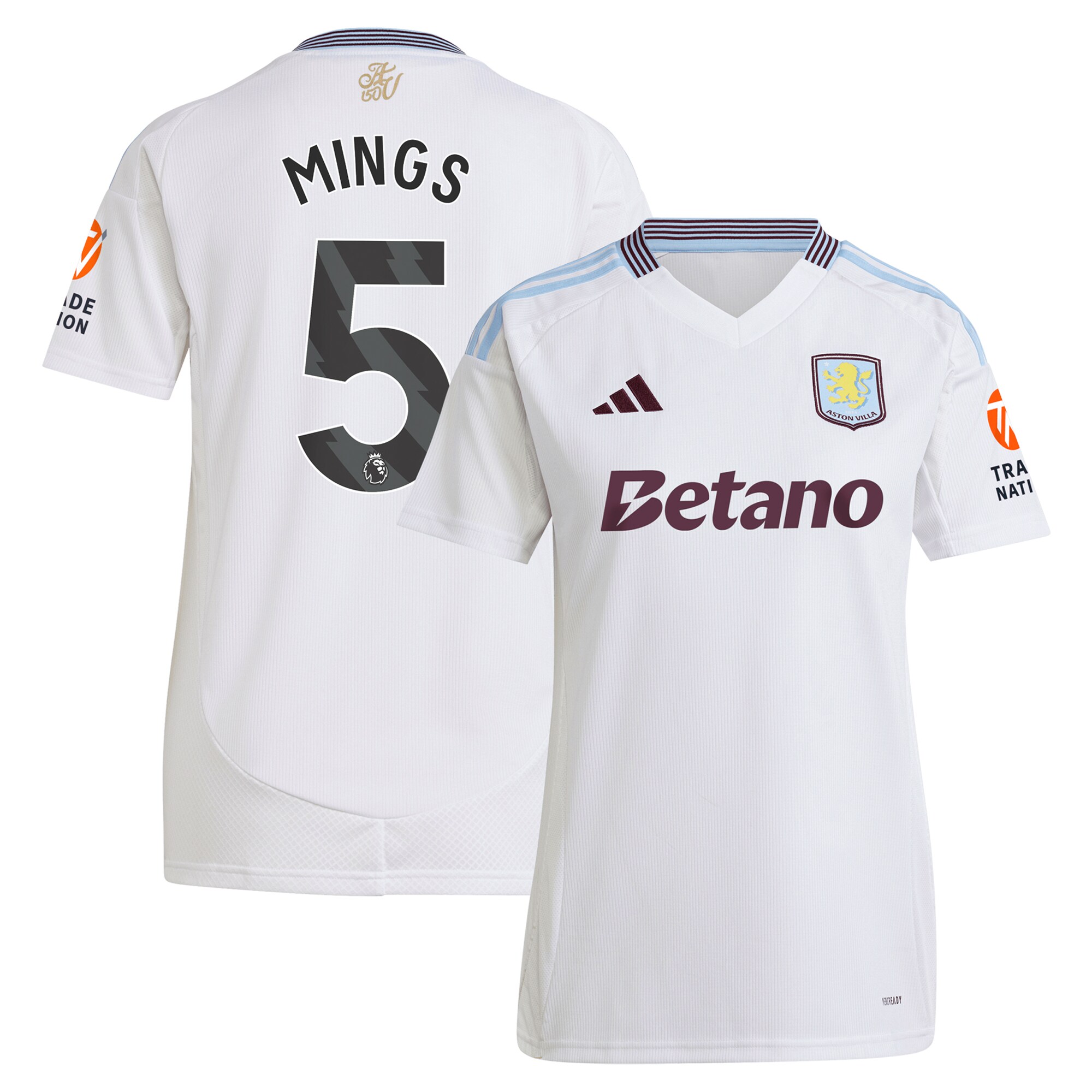 aston villa adidas away shirt 2024-25 – womens with mings 5 printing Collection - Official Aston Villa Kits