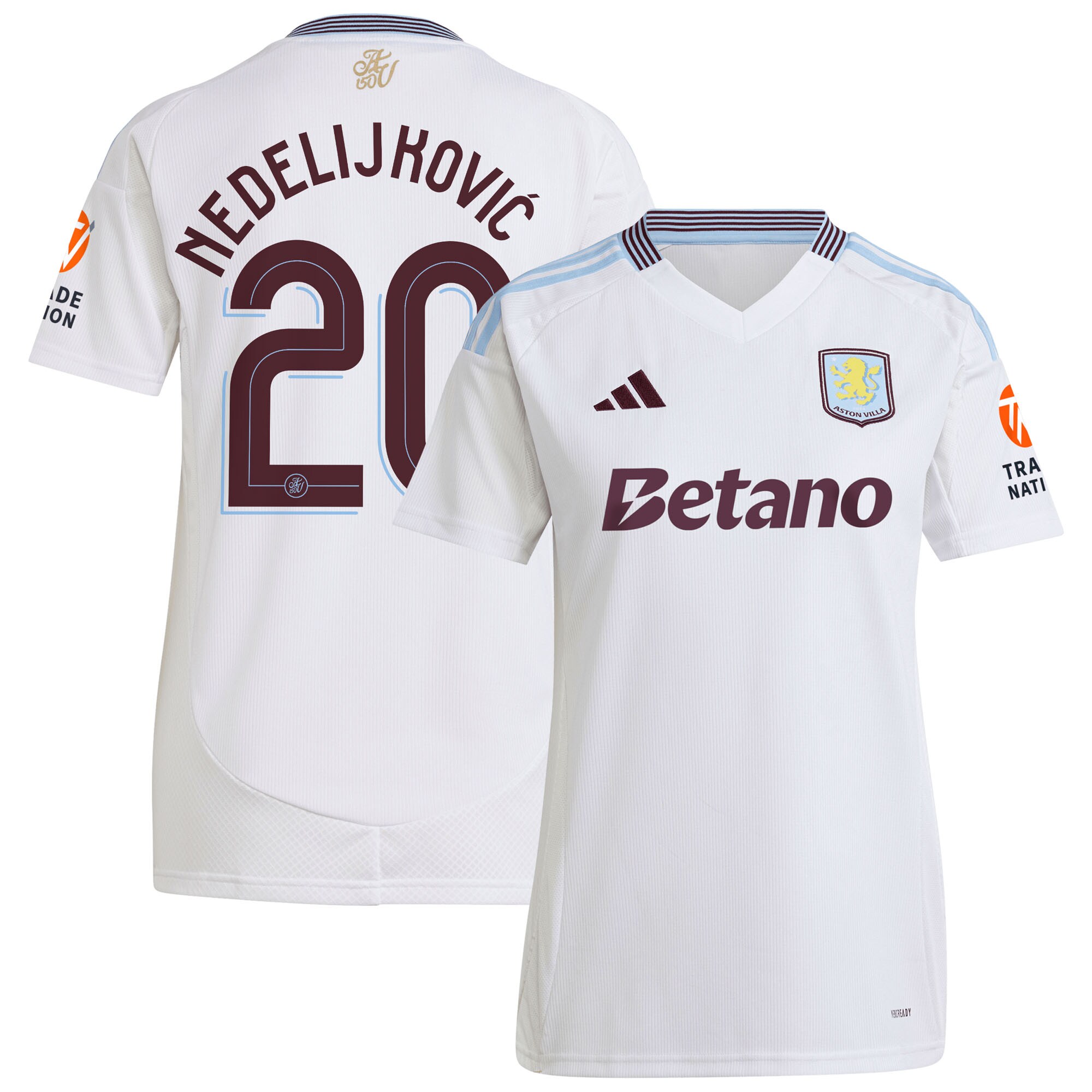 aston villa adidas away shirt 2024-25 – womens with nedeljković 20 cup printing Collection - Official Aston Villa Kits