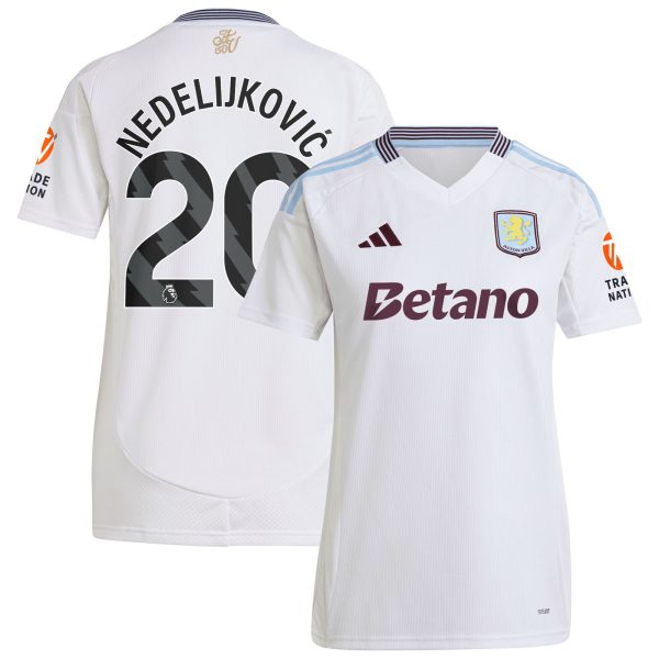 aston villa adidas away shirt 2024-25 – womens with nedeljković 20 printing Collection - Official Aston Villa Kits