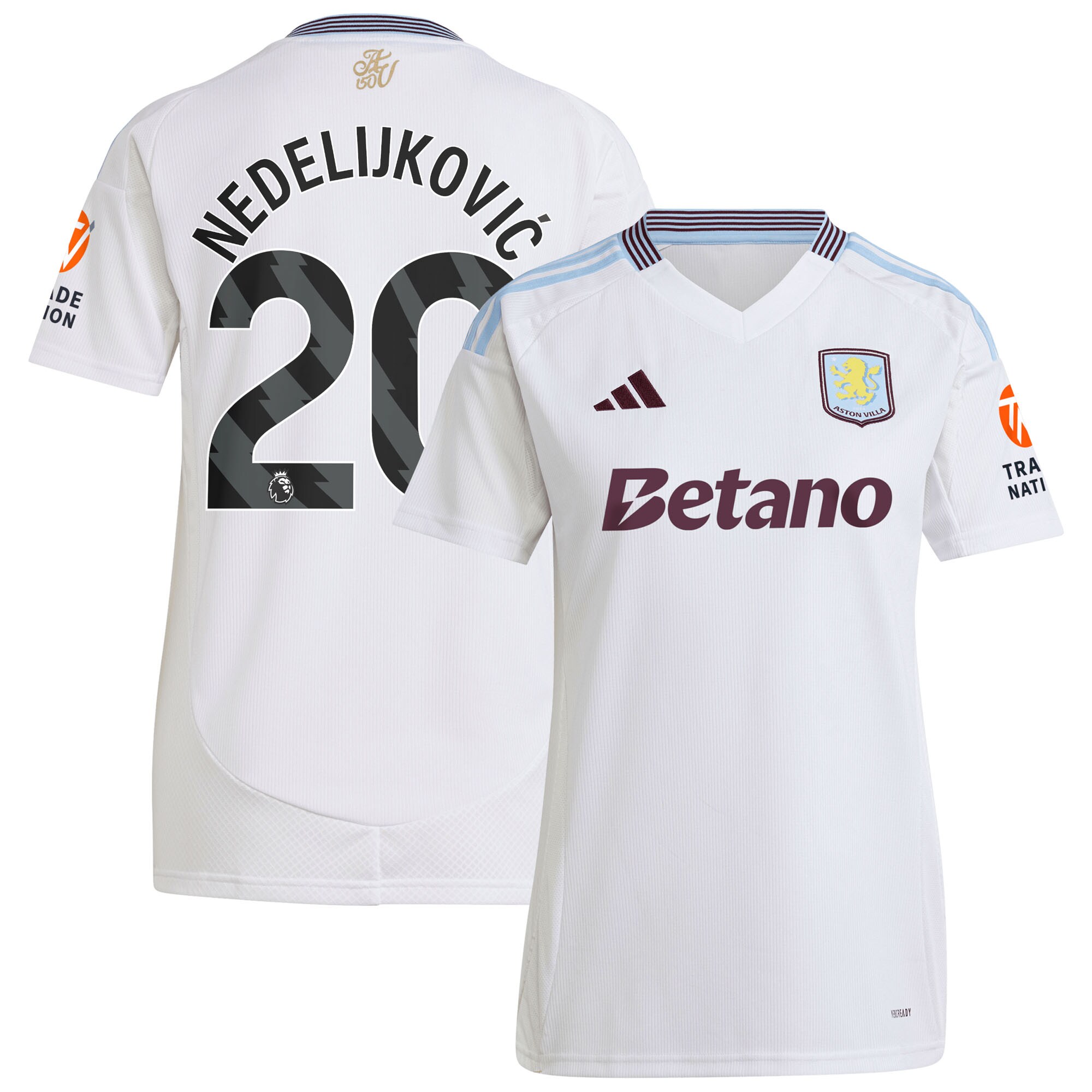 aston villa adidas away shirt 2024-25 – womens with nedeljković 20 printing Collection - Official Aston Villa Kits