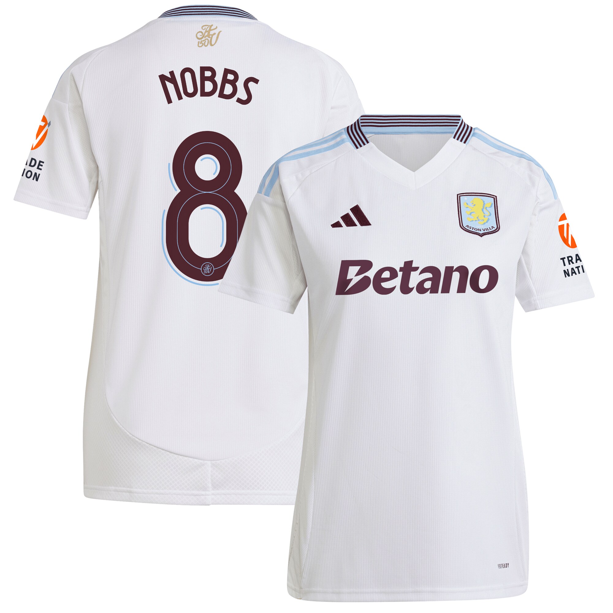 aston villa adidas away shirt 2024-25 – womens with nobbs 8 cup printing Collection - Official Aston Villa Kits