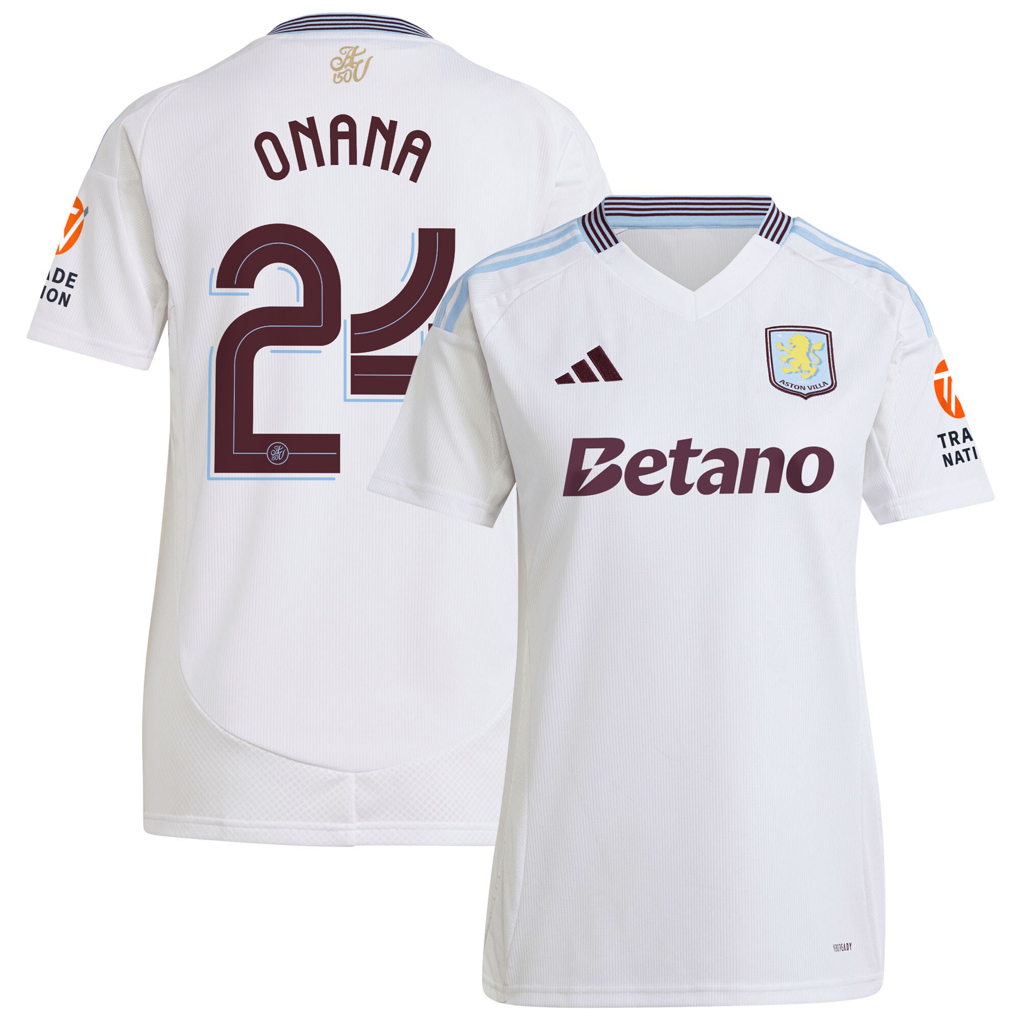 aston villa adidas away shirt 2024-25 – womens with onana 24 cup printing Collection - Official Aston Villa Kits