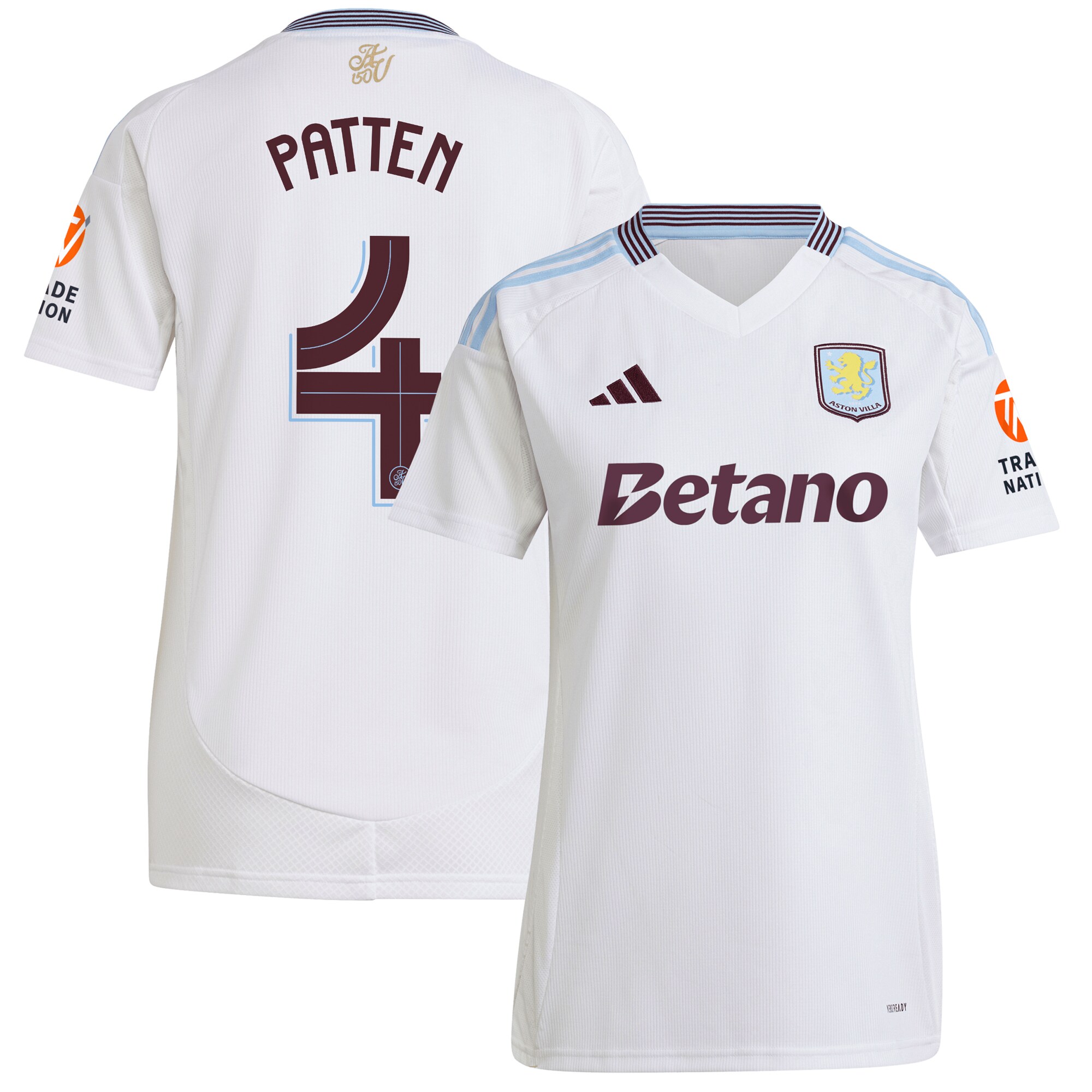 aston villa adidas away shirt 2024-25 – womens with patten 4 cup printing Collection - Official Aston Villa Kits