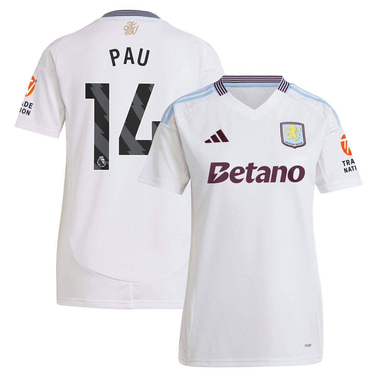 aston villa adidas away shirt 2024-25 – womens with pau 14 printing Collection - Official Aston Villa Kits