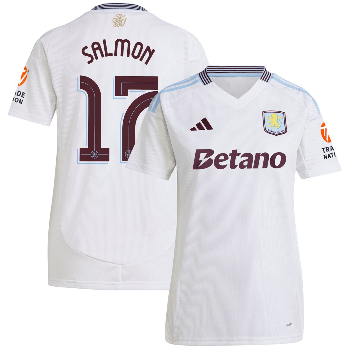 aston villa adidas away shirt 2024-25 – womens with salmon 17 cup printing Collection - Official Aston Villa Kits