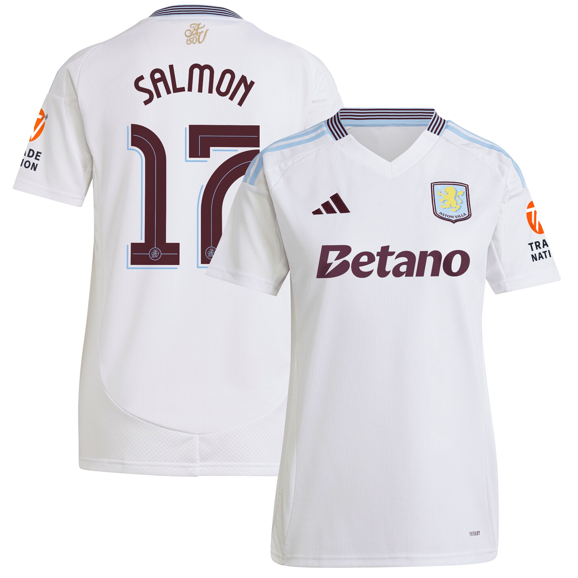 aston villa adidas away shirt 2024-25 – womens with salmon 17 cup printing Collection - Official Aston Villa Kits